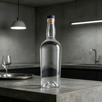 Bouteille de spiritueux en verre noir mat de luxe en forme d'animal de 750 ml avec bouchon en liège pour vin, vodka, whisky, brandy, gin, rhum, tequila