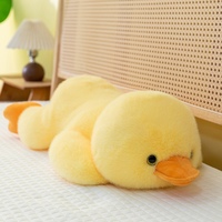 3 Größen Flauschiges Gelbes Liegendes Enten-Plüschkissen Weiches Langes Gefülltes Kleines Enten-Schlafkissen für Sofa Kindergeburtstag Geschenk