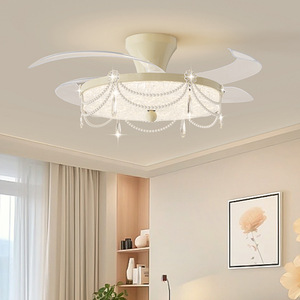 Toho <b>Led</b> <b>Ceiling</b> Fan <b>Light</b> 96W Cream <b>Crystal</b> Design For Living Room Bedroom - Product Image 2