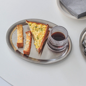 Elegante piatto <span class=keywords><strong>in</strong></span> <span class=keywords><strong>acciaio</strong></span> inossidabile affidabile vassoio da portata per ristorante torta da dessert caffè cucina occidentale piatto da forno dishe - Product Image 4