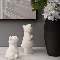 Figurine d'ours mignon en porcelaine créative pour la maison moderne Décoration d'intérieur intéressante Cadeau Accessoires de bureau