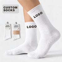 Chaussettes de sport personnalisées pour hommes, en coton, avec logo brodé, pour le tennis, la course à pied, compression athlétique