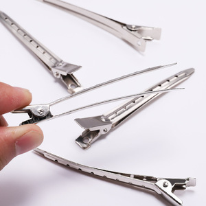 Pinza para el pelo de 12 cm, pinza metálica tipo pico de pato para peinados recogidos, uso diario, chapado en blanco, material de hierro de color sólido K - Product Image 3