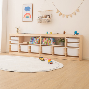 Meilleures ventes - Étagère à livres en bois naturel, organisateur de jouets, meubles en bois, armoires de <span class=keywords><strong>rangement</strong></span> pour jouets d'enfants - Product Image 4