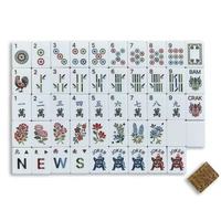 Ensemble de Mahjong Américain de Luxe Moderne de 160 Pièces avec 4 Couches de Mélamine Sculptée en Acrylique pour Soirées de Jeu et Cadeaux