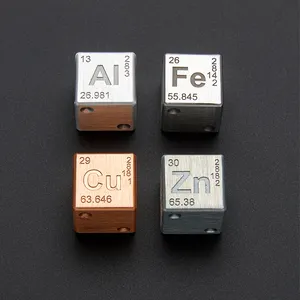 Custom cnc machining Titanium Tungsten Aluminum Copper Iron Chromium Element 10Mm 16Mm Dice Cube Metal Elements Dice