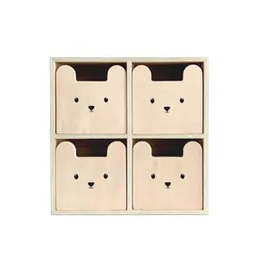 定制手工装饰小储物柜木质4抽屉盒桌面化妆首饰盒