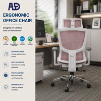 Chaise de bureau ergonomique confortable avec dossier en maille respirante, siège réglable et support lombaire