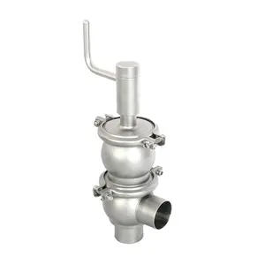 Manual Stainless Steel Weld Sanitary 3 Way Divert Seat Valve