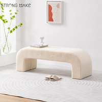 Vente en gros de meubles modernes pour salon pouf moderne boucle banc en tissu chaise assise tabouret intérieur canapé plage