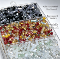 Perles en verre en vrac multicolores en boîte multi-compartiments pour la fabrication de bijoux faits main, marque YUZHU, vente en gros en vrac pour accessoires DIY