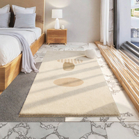 Tapis de luxe léger, haut de gamme, moderne et innovant, fabriqué à la machine, pour salon, chambre et baie vitrée, en polyester extra épais imitation cachemire