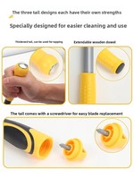 Raclette de nettoyage puissante pour l'élimination des adhésifs, nettoyant pour joints, lame de raclage mural, raclette pour verre et carrelage, outil de nettoyage en profondeur pour cuisine