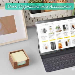 Support de notes autocollantes en bois de 3 pouces, distributeur de notes post-it, organisateur de blocs-notes adhésifs pour fournitures de bureau - Product Image 5