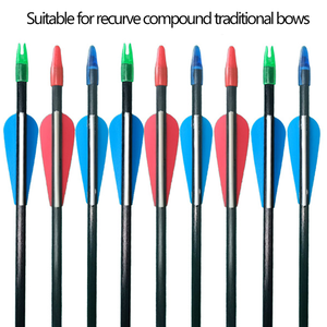 Bán buôn 8mm mục tiêu recurve sợi thủy tinh mũi tên nhà máy bán hàng trực tiếp cho bắn cung săn bắn ngoài trời chụp Ambidextrous cao - Product Image 2