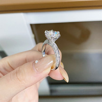 Bague en diamant du Mozambique pour femme, en argent 925, moissanite couleur D, demi-alliance, 1, 2 ou 3 carats, bijoux de doigt en argent pur, vente en gros
