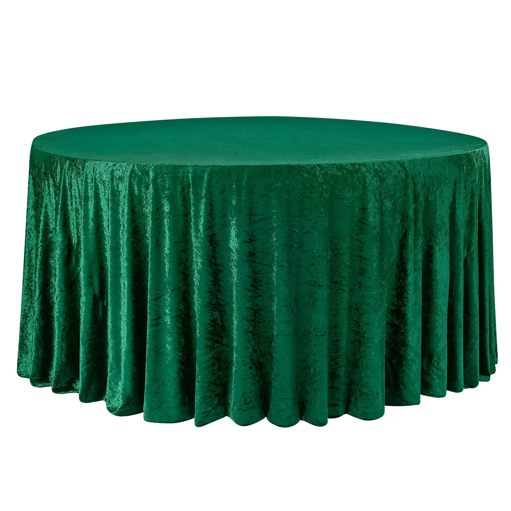 High Quality 120" Velvet Round Tablecloth Velvet Green Wedding Table Cloths for Events Wedding Party Decorations