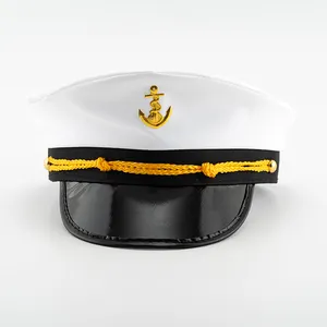 2020 venda direta da fábrica branco Capitão Chapéu moda partido feito sob encomenda chapéus de marinheiro