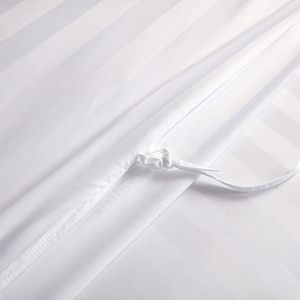 Không gây dị ứng Trắng khách sạn ký túc xá dày sợi nhỏ Polyester sọc bộ đồ giường Bộ gối bedsheets Quilt Duvet cover Bộ - Product Image 6