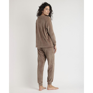 ADMAS CLASSIC Pyjama de détente pour femmes avec manches longues en rayonne Spandex taille élastique fermeture à cordon vêtements de nuit respirants - Product Image 3