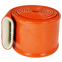 Manchon thermique en fibre de verre pour tuyau chauffé à haute température, revêtement silicone, protection de câble résistant à la chaleur, rouge antirouille 6KV-25KV
