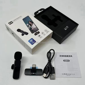 Vente chaude K9 1Drag 2 Microphone Lavalier 2.4GHz Clip sans fil Conférence Portable Live Lavalier pour iphone et téléphone Android - Product Image 3