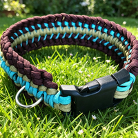 Collier pour chien en paracorde tressé avec boucle à dégagement rapide, collier pour animal de compagnie en nylon tissé durable pour l'extérieur avec anneau en D en métal