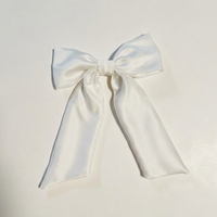 Élégant nœud en satin blanc double ruban marin pour cheveux, barrette de Noël, mariage, fête pour femmes et enfants, vente en gros, approvisionnement en vrac