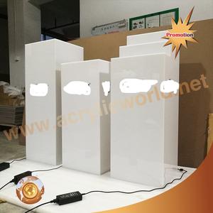 New product white acrylic <b>display</b> pedestal plinth with <b>display</b> <b>case</b> - Product Image 6
