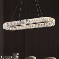 Lustre en cristal de luxe de style italien moderne et design à double couche pour restaurant, salon, suspension facile