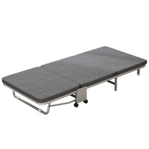 Cama Plegable de Aluminio Gris Myb 632 con Marco Plateado, Cama Triple Plegable para Oficina, Siesta, Adultos y Personas Mayores - Product Image 1
