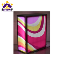 Table d'affichage de salon professionnel Rectangle Pop up Counter Pliable Trade Show Counter Desk Pop up Booth Table avec lumière LED