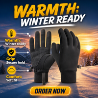 Manchettes en tricot côtelé pour poignets, avec protection en polyester pour les doigts, compatibles écrans tactiles, pour sports d'hiver en extérieur, imperméables, antidérapantes et résistantes au froid