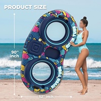 Bouée gonflable personnalisée pour 2 personnes, transat flottant pour rivière, piscine, lac, fête aquatique et divertissement