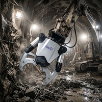 Moteur de concasseur de béton GONGMA pour robots de démolition Brokk, excavatrices de 0,8 à 1,2 tonnes, cylindre unique, ouverture, garantie 1 an, Shandong