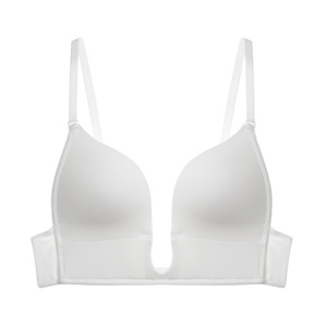 Womens Seamless Low <strong>Back</strong> <strong>Bra</strong> Wire Lifting Deep U Shaped Plunge Backless <strong>Bra</strong> <strong>With</strong> Convertible <strong>Clear</strong> <strong>Straps</strong> - Product Image 3