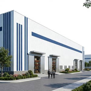 อาคารคลังสินค้าโครงสร้างเหล็กอุตสาหกรรมที่เป็นมิตรกับสิ่งแวดล้อม ระบบเครนสำหรับงานหนัก โครงสร้างกริดระยะยาว มาตรฐาน ISO9001 ห้างสรรพสินค้า อพาร์ตเมนต์ - Product Image 1