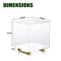 Support de boîte à mouchoirs carré en acrylique transparent avec pieds en aluminium plaqué or pour salle de bain, cuisine, chambre à coucher, hôtels et restaurant