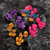 Européen Américain Ethnique Coloré Tissu Fleur Gland Boucles D'oreilles Exagéré Bohème Papillon Forme Classique Vacances pour Cadeau