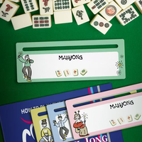 Lot de 4 cartes de règles de Mahjong américain, 4 couleurs assorties, avec marqueurs et lecteurs de règles, en PP durable et étanche