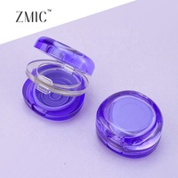 Mini boîte à poudre compacte double face violette vide pour maquillage, blush, correcteur, palette de maquillage, étui à fards à paupières de poche