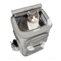 Sac à dos de transport pour animaux de compagnie pliable, léger, réglable, à double compartiment, avec roulettes, pour chat et chien