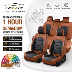 <span class=keywords><strong>Coprisedili</strong></span> Universali Luxfit in Pelle Nappa di Lusso, Set Completo per Berlina, SUV, Camion, Impermeabili e Traspiranti per Tutte le Stagioni - Product Image 1