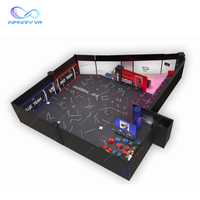 Simulador de disparos inalámbrico de realidad virtual con roaming libre para 4-10 jugadores con auriculares 4K para FEC y parques de atracciones