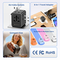Adaptador de Viaje Universal Wontravel 3AC con Enchufes para UE e India, 45W, Internacional, Todo en Uno