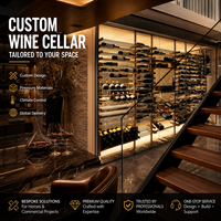 Casier à vin moderne en métal Caves Présentoir à vin mural en verre personnalisé pour maisons, restaurants et bars