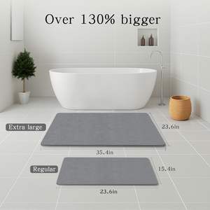 Tapis de séchage extra large en diatomite gris foncé naturel, ultra absorbant et à séchage rapide, pour vaisselle et savon de bain, idéal pour la cuisine - Product Image 2