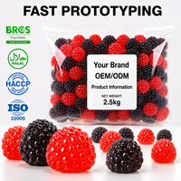 Bonbons Gélifiés Framboise Mûre en Gros Personnalisés OEM ODM Halal Saveurs Assorties Fruitées Douces et Acidulées TIK TOK