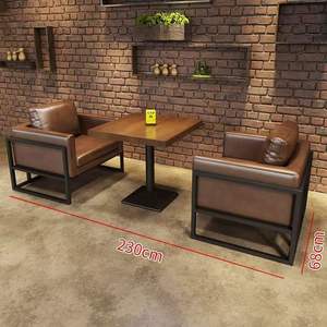 Canapés de bar en bois de style industriel, ensemble table et chaises en bois massif pour café, restaurant de barbecue, restaurant occidental, <span class=keywords><strong>pub</strong></span> - Product Image 6