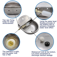 Abreuvoir automatique en acier inoxydable de type flotteur pour bétail, chevaux, moutons, vaches, porcs avec tuyau d'eau de 1,5 m